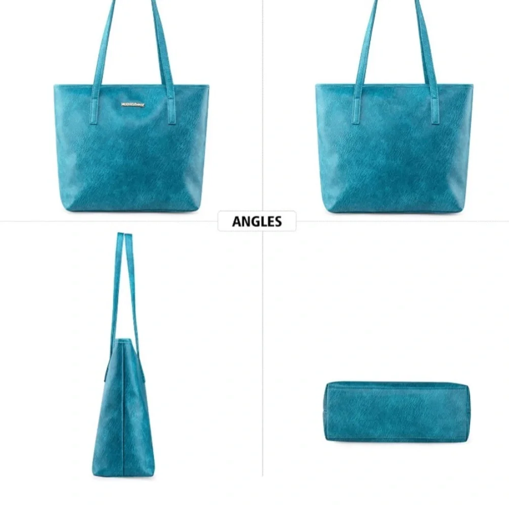 Montana West turquoise Tote Bags Vegan Leather Purse and Handbags.​​ - Picture 4 of 7